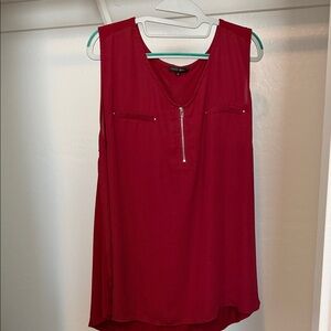 Papermoon Burgundy Sleeveless Blouse with Zipper